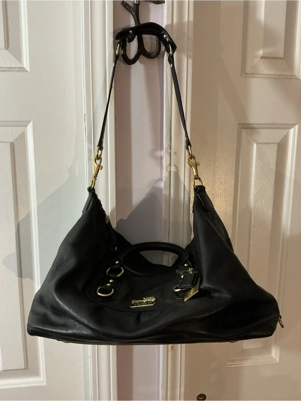 Authentic Coach Madison Audrey Black Leather Satchel